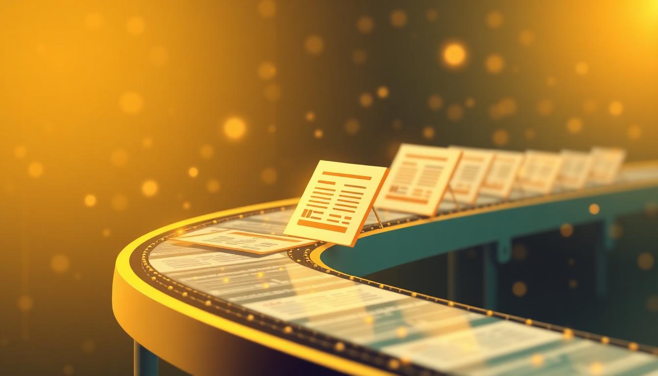 Automated certificate generation system on a production line representing document automation